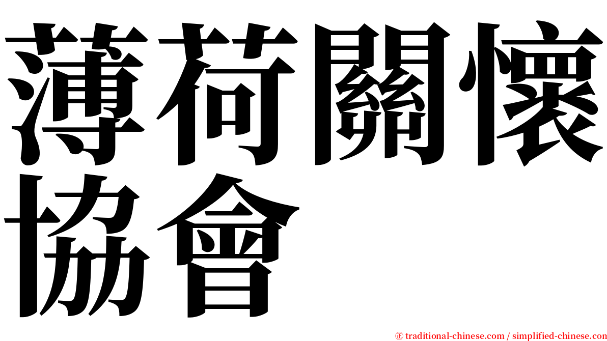 薄荷關懷協會 serif font