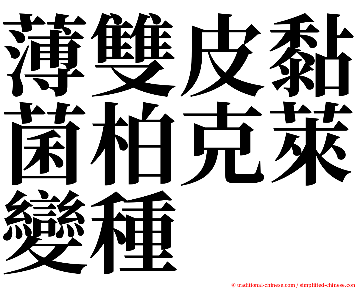 薄雙皮黏菌柏克萊變種 serif font