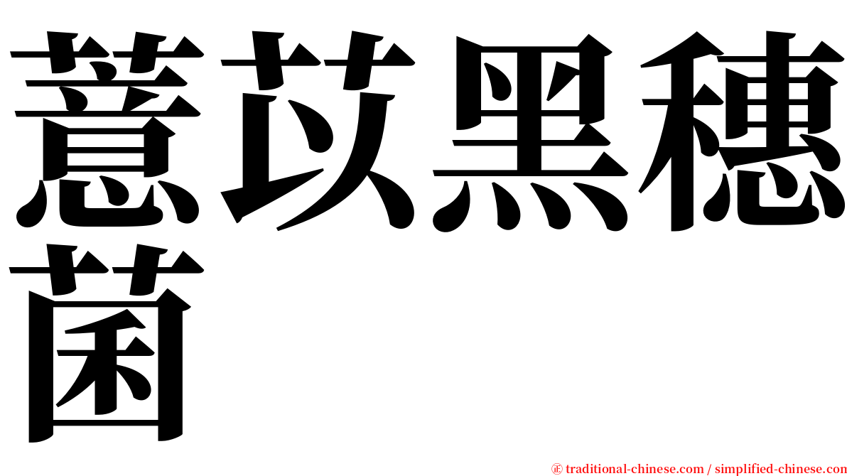 薏苡黑穗菌 serif font