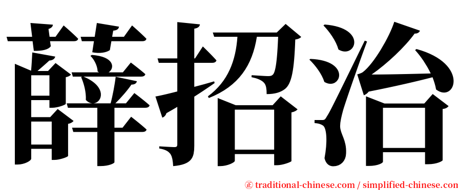 薛招治 serif font