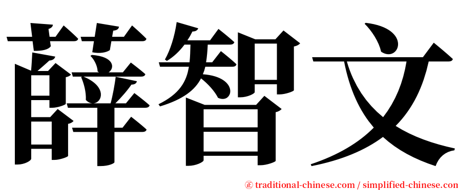 薛智文 serif font