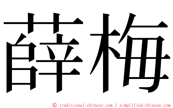 薛梅 ming font