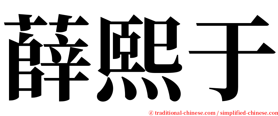 薛熙于 serif font