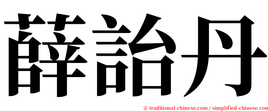 薛詒丹 serif font