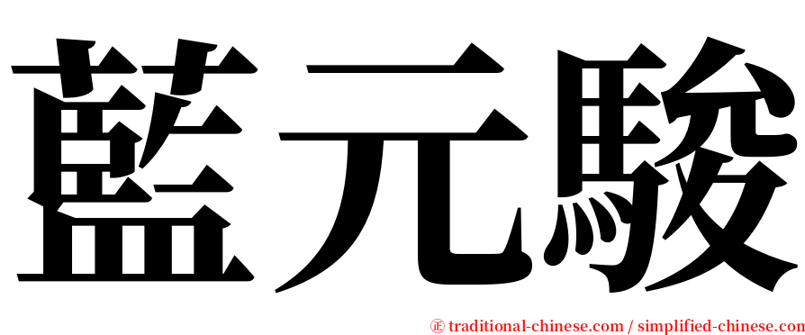 藍元駿 serif font