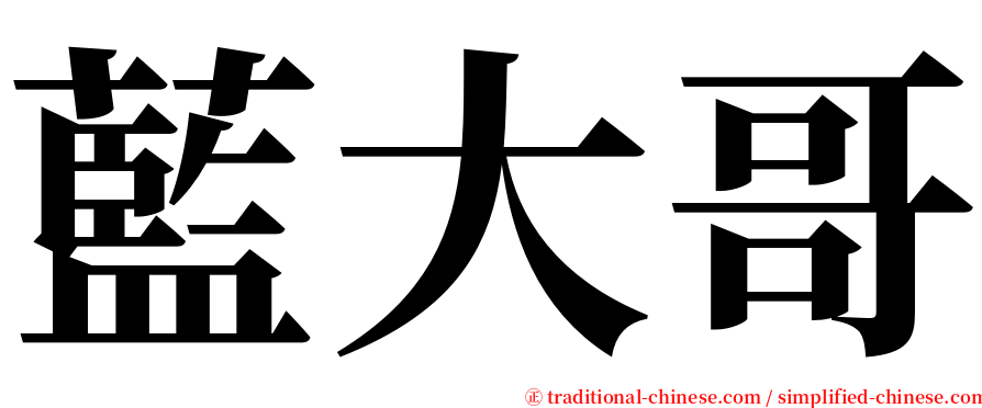 藍大哥 serif font