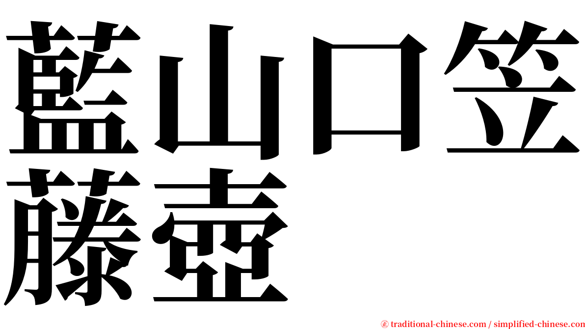 藍山口笠藤壺 serif font