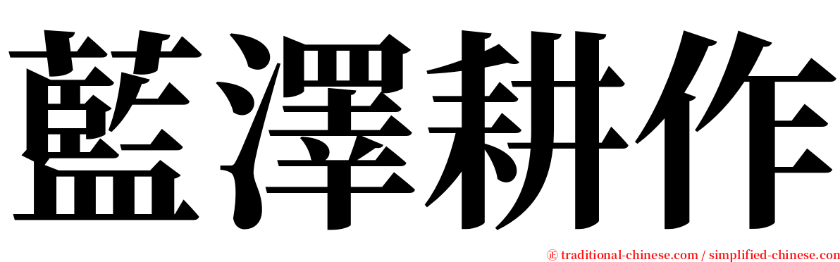 藍澤耕作 serif font