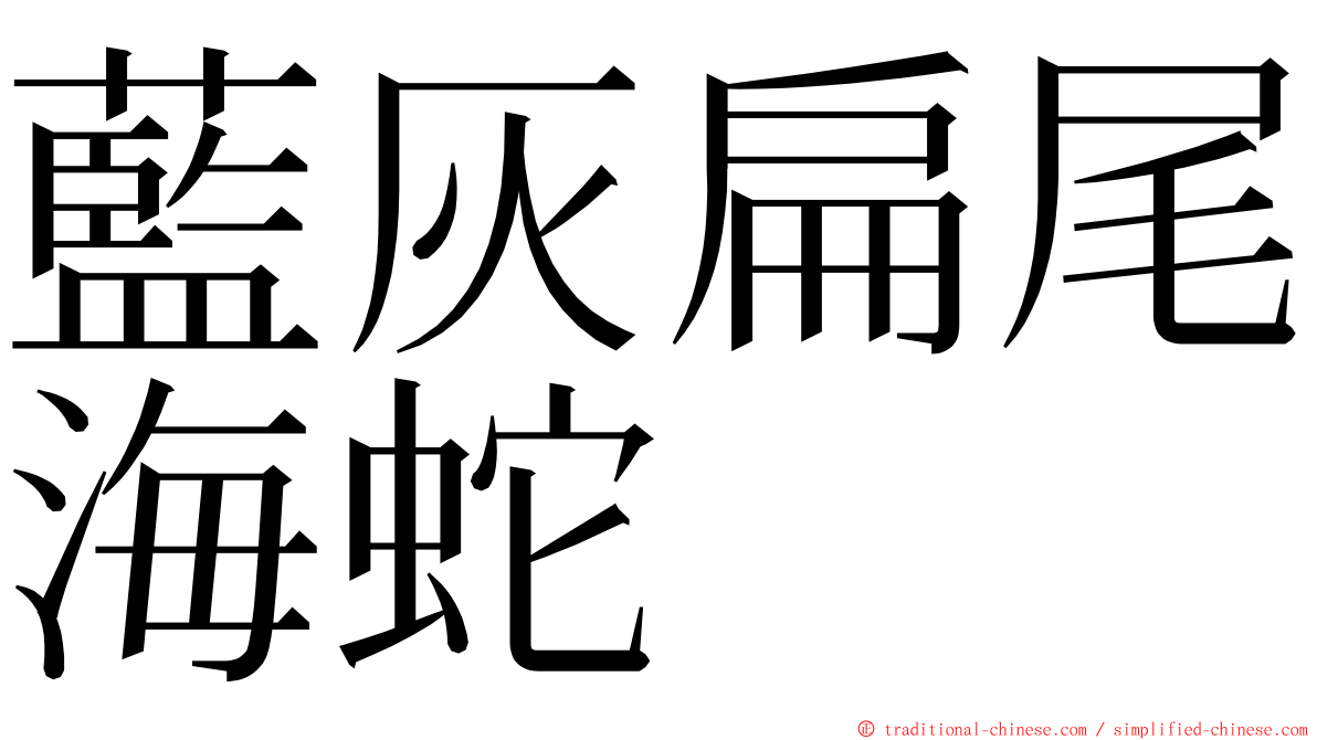 藍灰扁尾海蛇 ming font