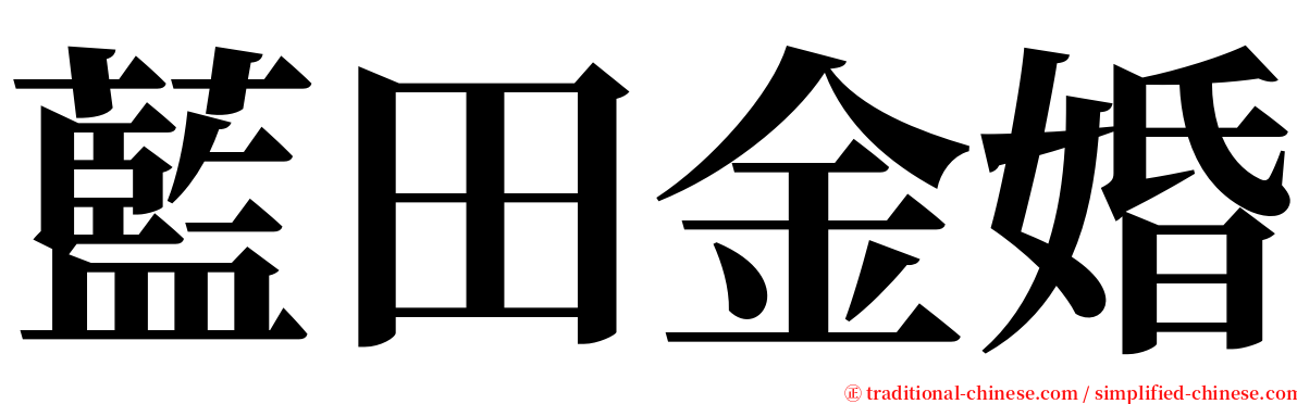 藍田金婚 serif font