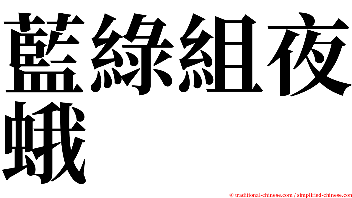 藍綠組夜蛾 serif font