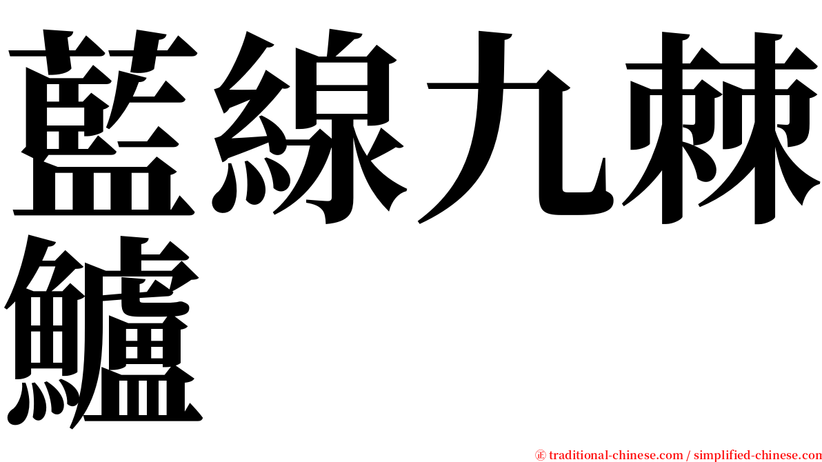 藍線九棘鱸 serif font