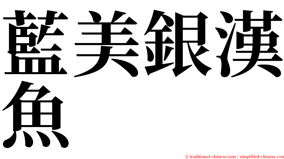 藍美銀漢魚 serif font