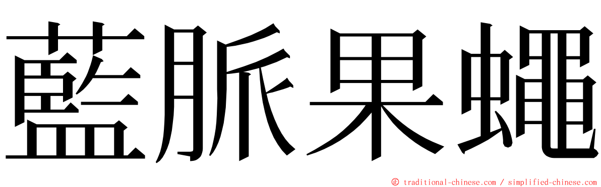 藍脈果蠅 ming font