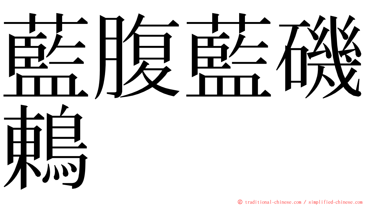 藍腹藍磯鶇 ming font