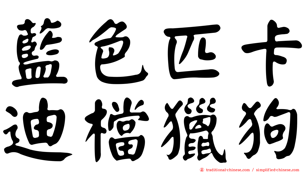 藍色匹卡迪檔獵狗