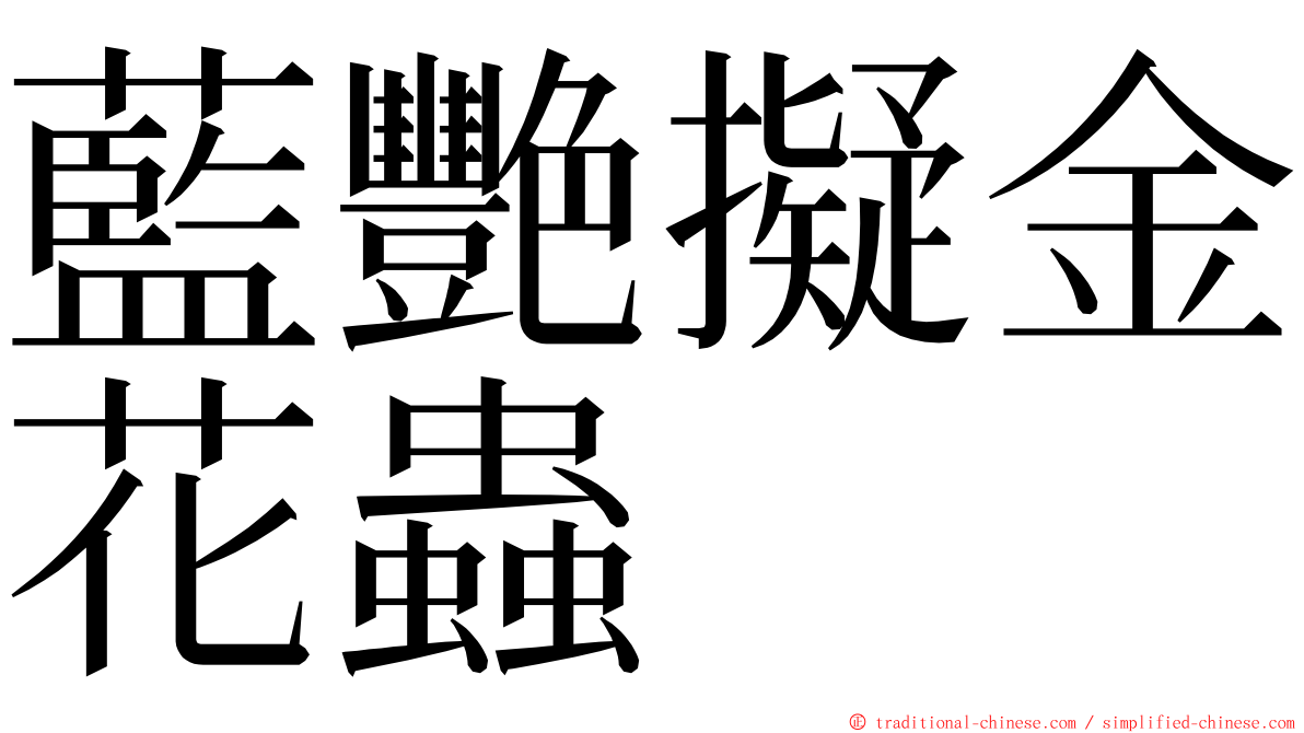 藍艷擬金花蟲 ming font