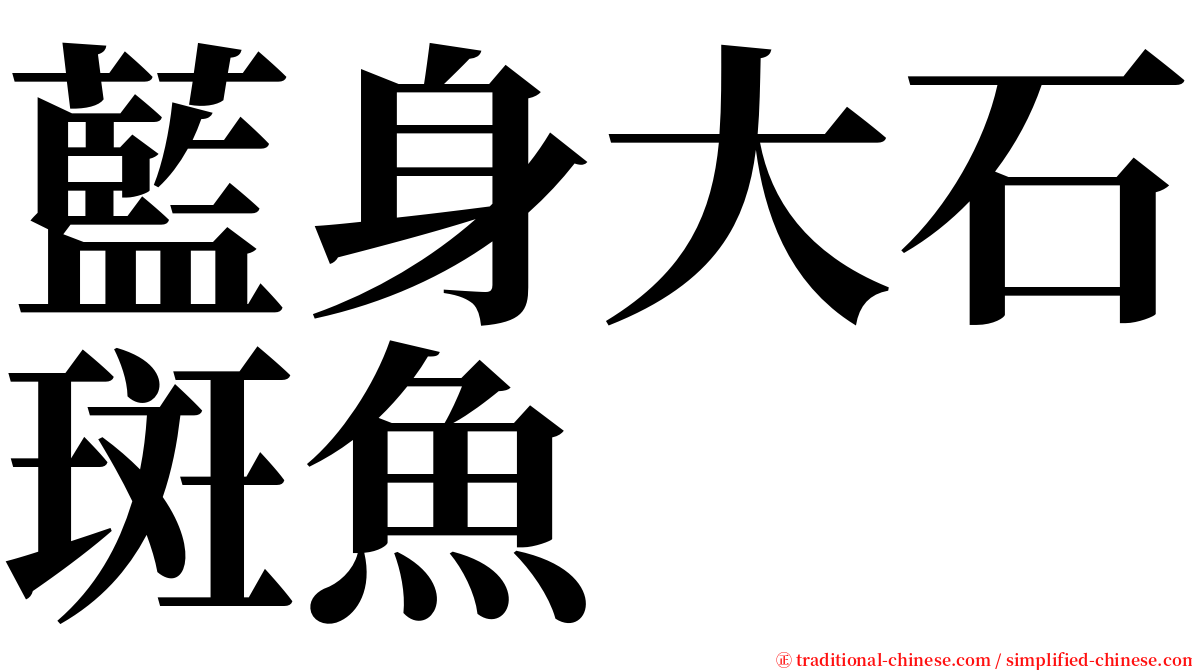 藍身大石斑魚 serif font