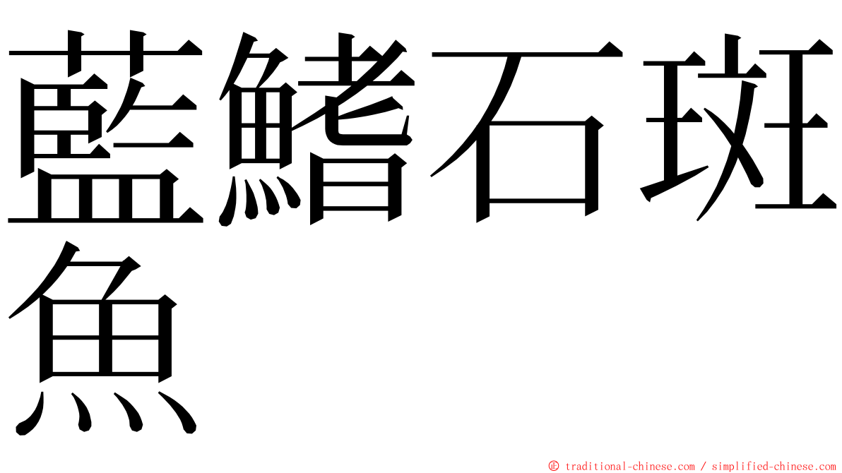 藍鰭石斑魚 ming font