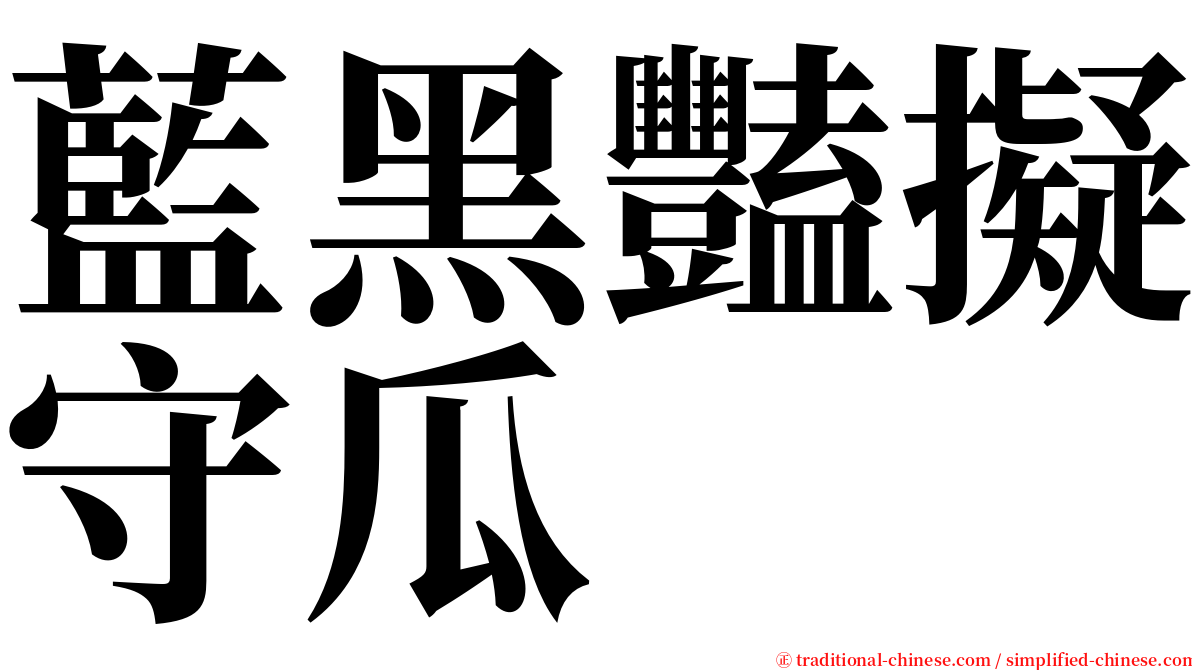 藍黑豔擬守瓜 serif font