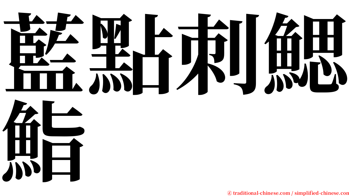 藍點刺鰓鮨 serif font