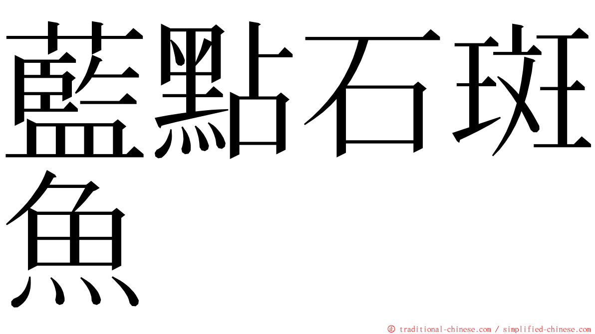 藍點石斑魚 ming font