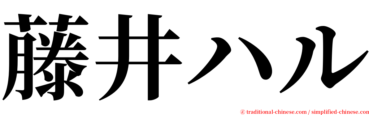 藤井ハル serif font