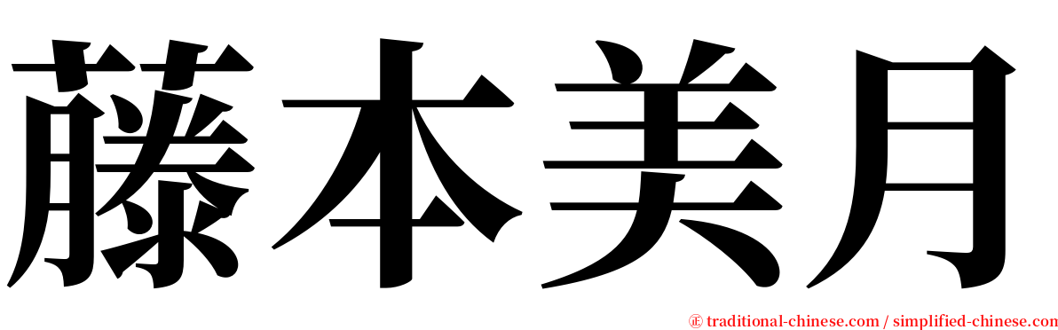 藤本美月 serif font