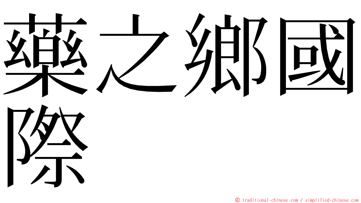 藥之鄉國際 ming font