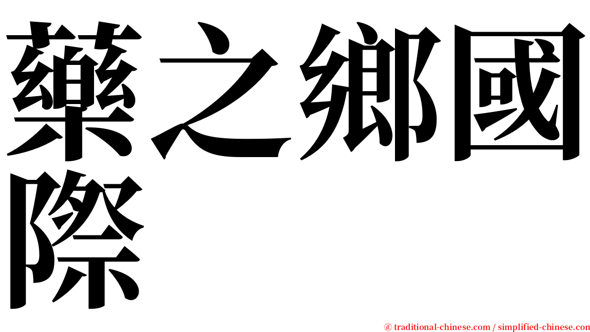 藥之鄉國際 serif font