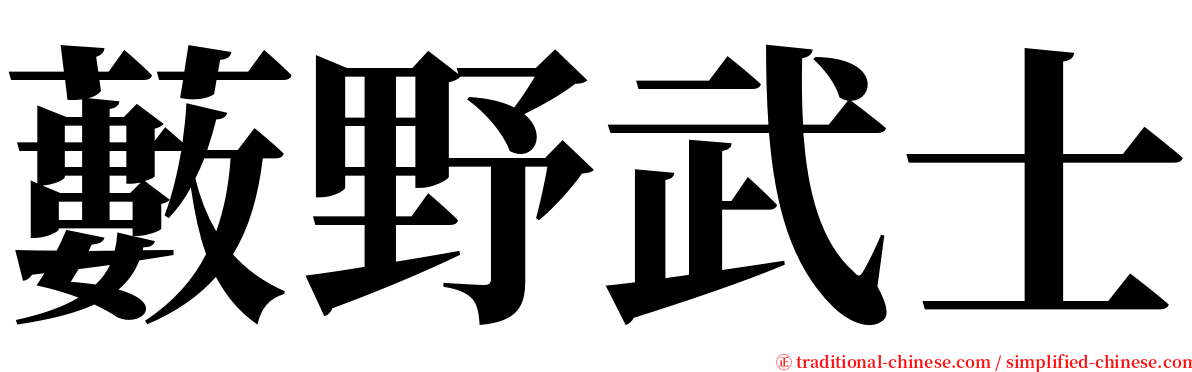 藪野武士 serif font