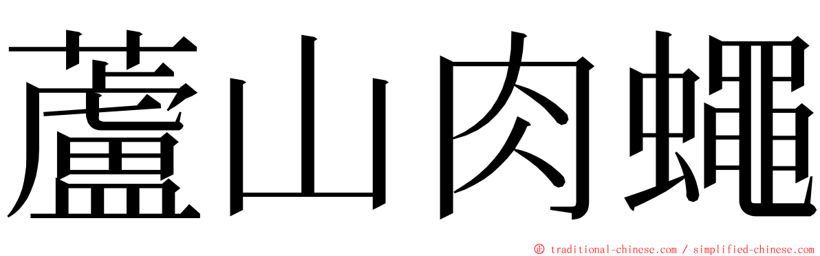蘆山肉蠅 ming font