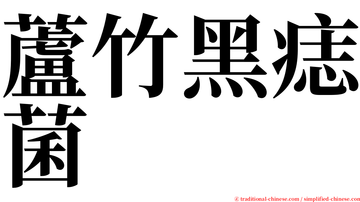 蘆竹黑痣菌 serif font