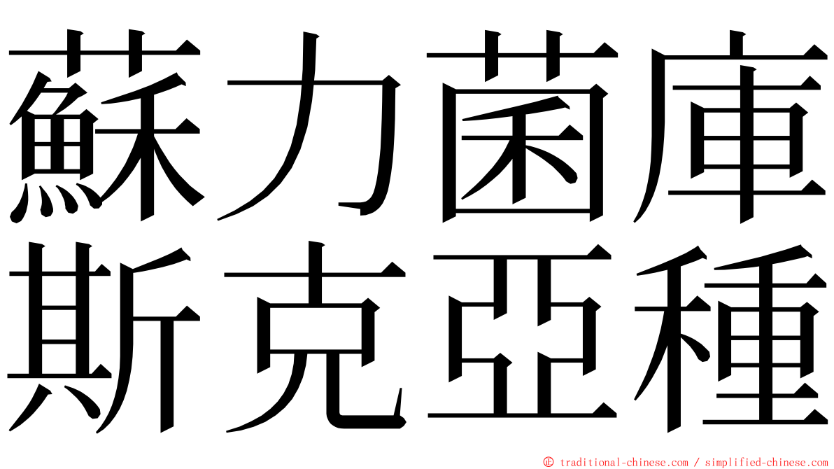 蘇力菌庫斯克亞種 ming font