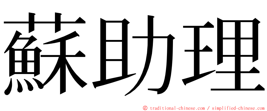 蘇助理 ming font