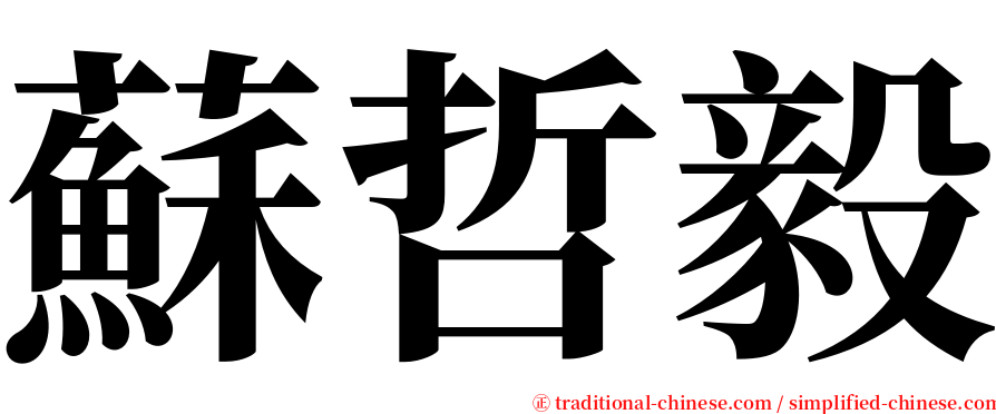 蘇哲毅 serif font