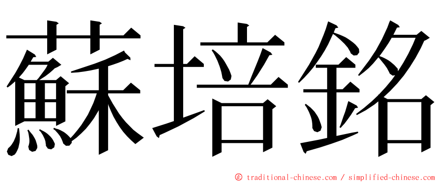 蘇培銘 ming font