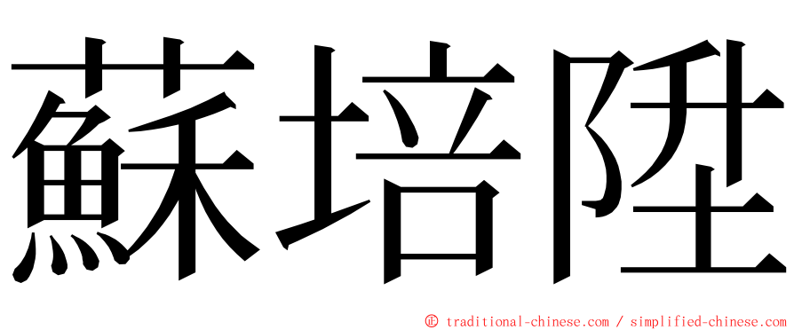 蘇培陞 ming font