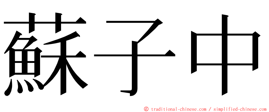 蘇子中 ming font