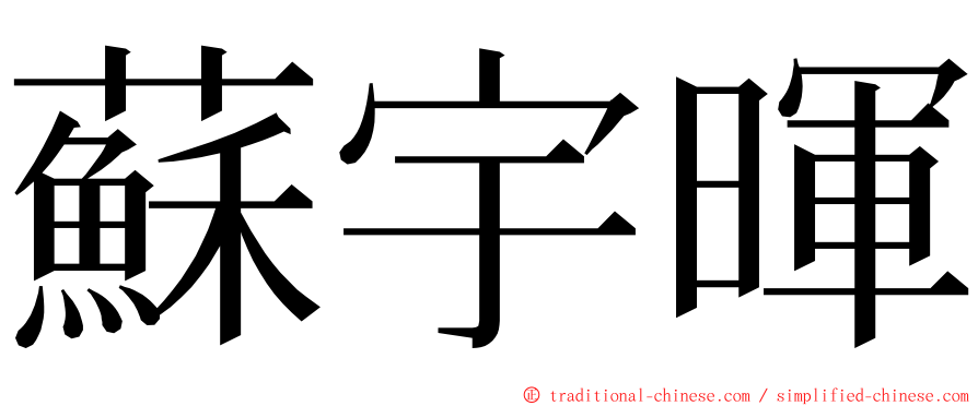 蘇宇暉 ming font