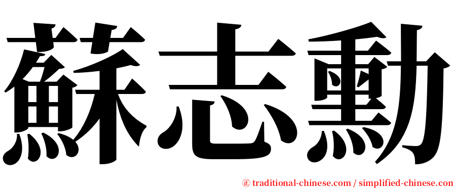 蘇志勳 serif font