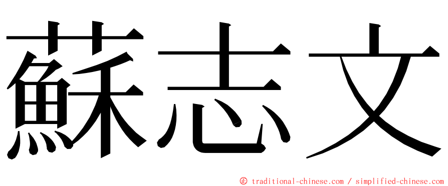 蘇志文 ming font