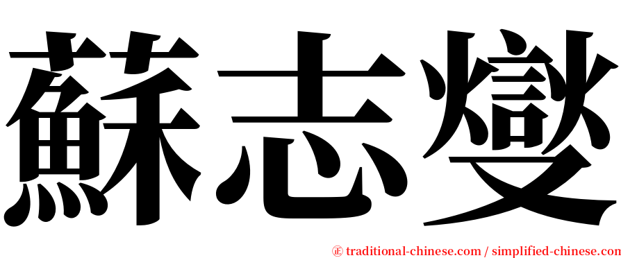 蘇志燮 serif font