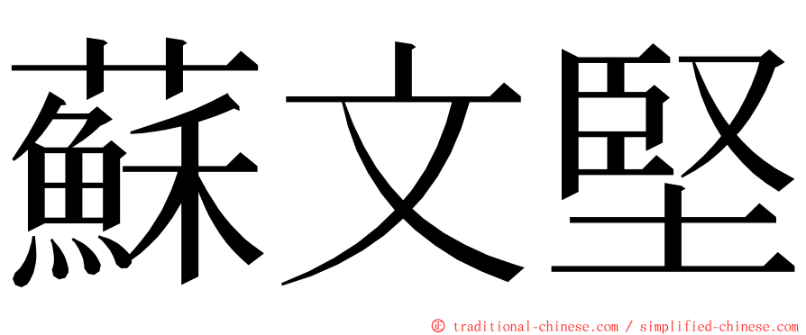 蘇文堅 ming font