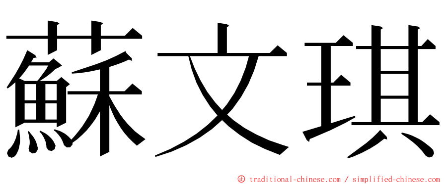 蘇文琪 ming font