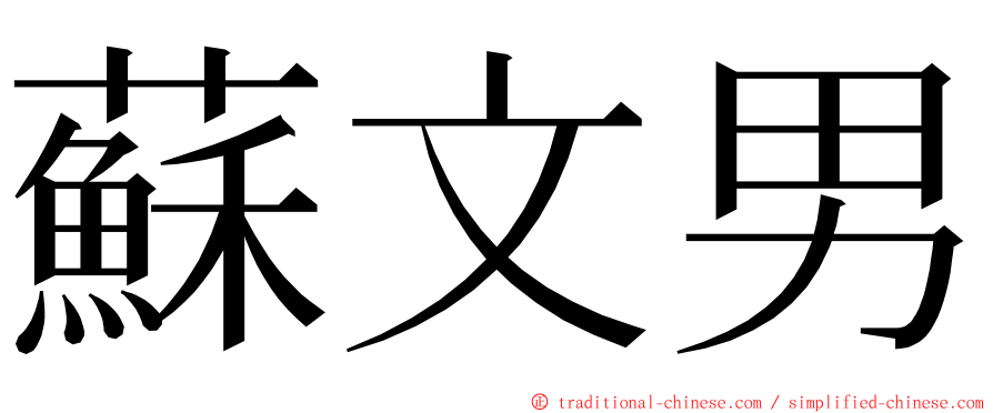 蘇文男 ming font