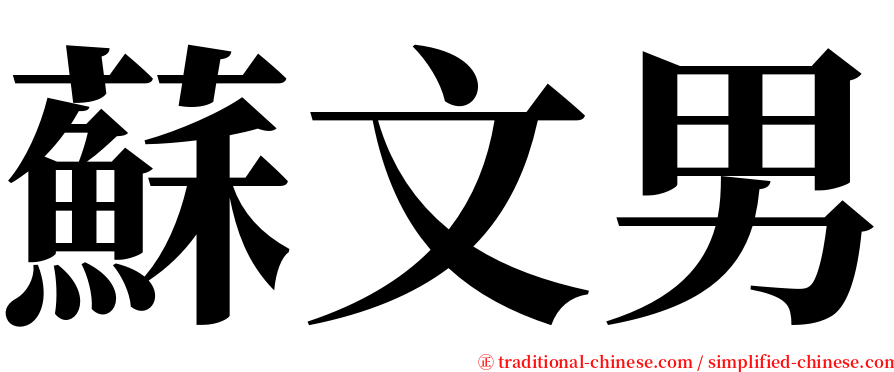 蘇文男 serif font