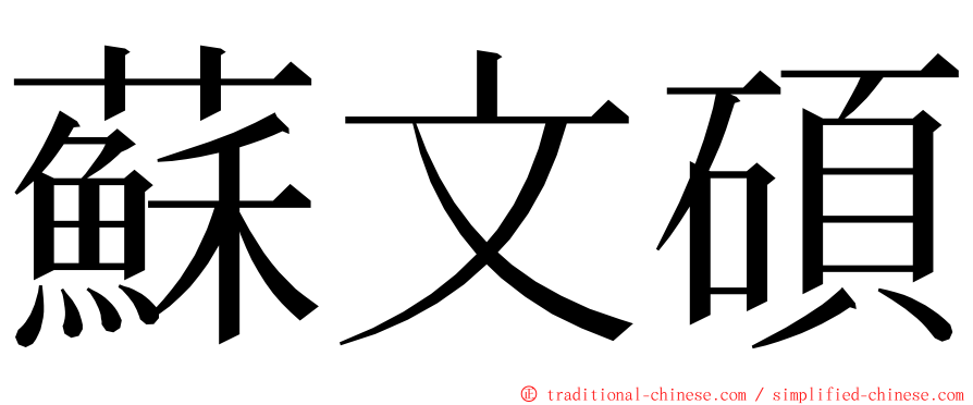 蘇文碩 ming font