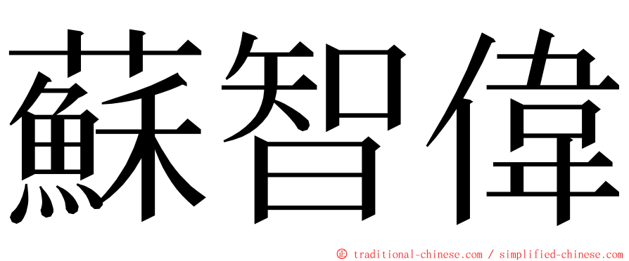 蘇智偉 ming font