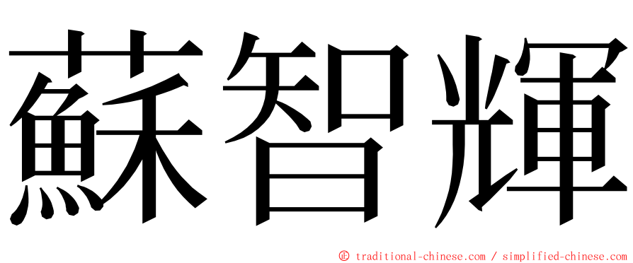 蘇智輝 ming font